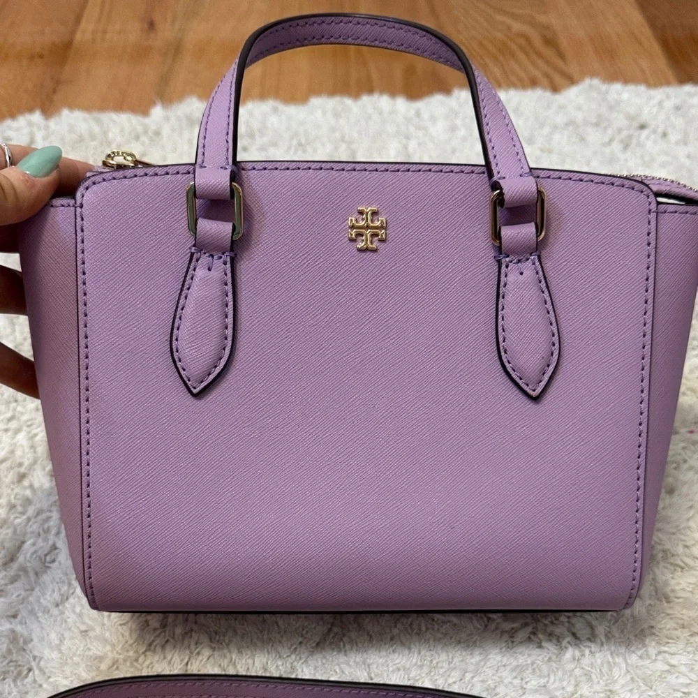 NWOT Tory Burch Lavender Emerson Mini Top Zip Tote